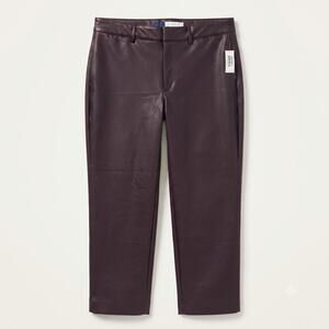 Old Navy Womens 16P Edgy Office Siren Goth Faux Leather Pixie Straight Pants